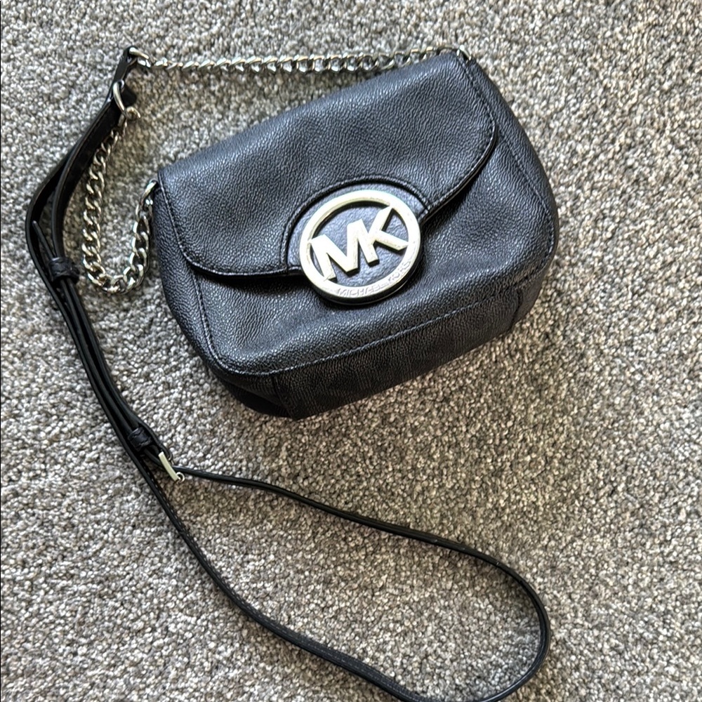Michael Kors Black Crossbody Bag with Signature Logo
